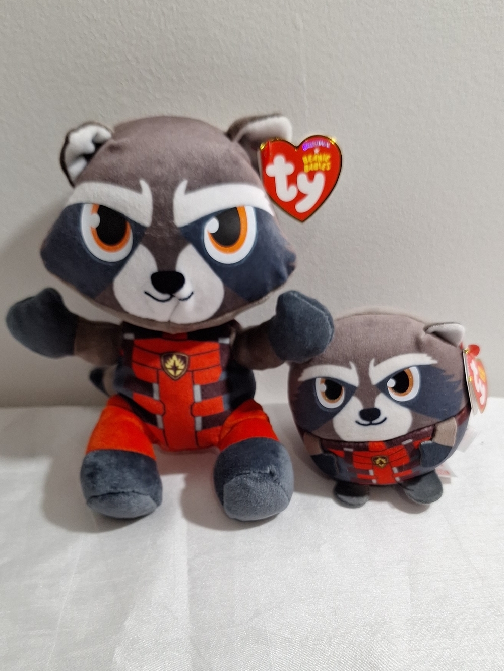 ROCKET TY Set Of 2 MARVEL beanie Babies